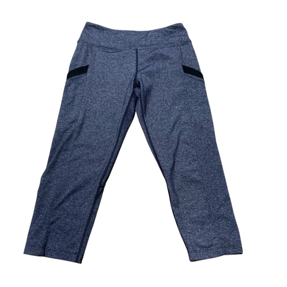 Baleaf Cropped Athletic Leggings with Pockets Navy Blue Size Small